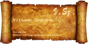 Vittman Szeréna névjegykártya